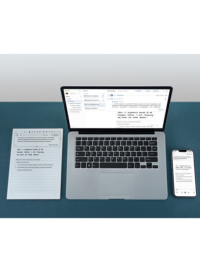 iFLYTEK تابلت الكتابة الرقمية AINOTE 2، شاشة E-ink، دفتر إلكتروني مع قلم ستايلس مع سماعات أذن لاسلكية Viaim RecDot الذكية باللون الأسود - Image 4
